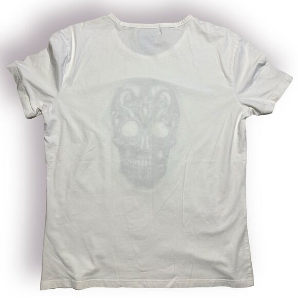 Kamimura Skull Embroidered Tee Shirt White Size Large Tokyo Japan - Picture 4 of 4